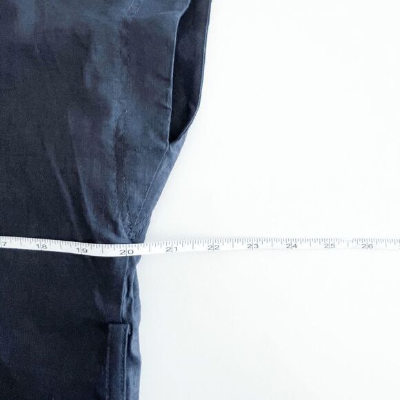 Theory Womens Utility Dress Short Sleeve Front Pockets Black Size 6 MISSING BELT - Picture 7 of 8